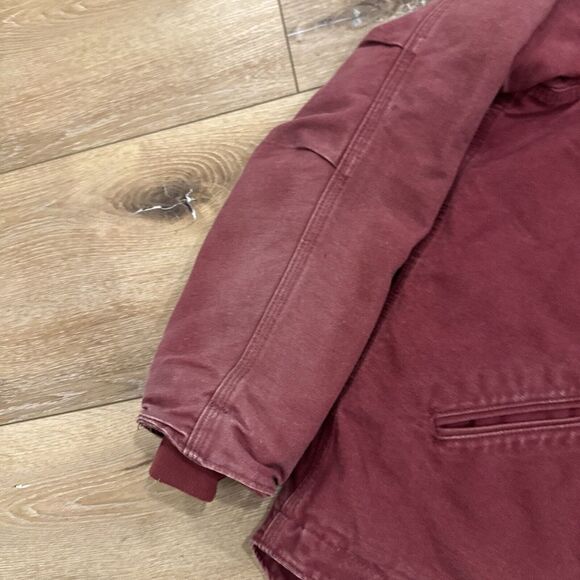 Carhartt Sierra Jacket Womens L Sherpa Lined WJ141 Red Cherrystone Workwear - Picture 5 of 10